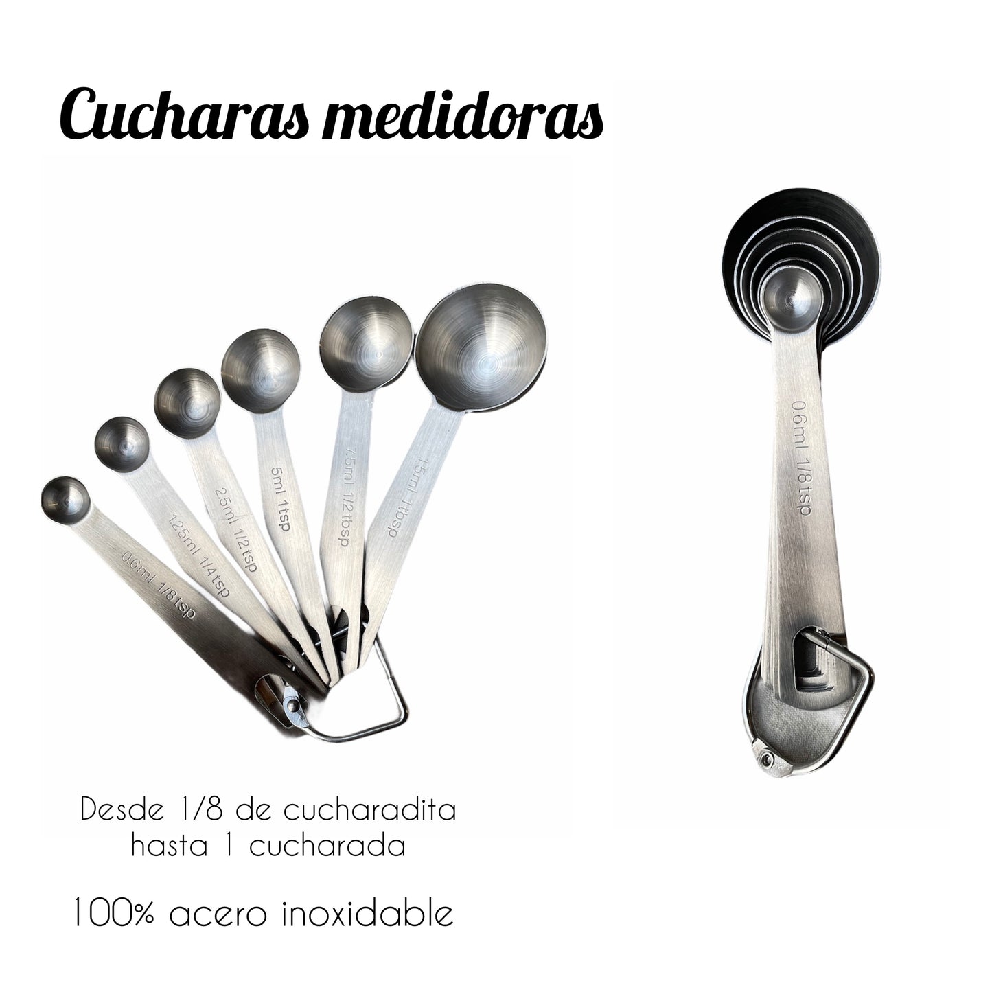 Set 6 cucharas medidoras acero inoxidable