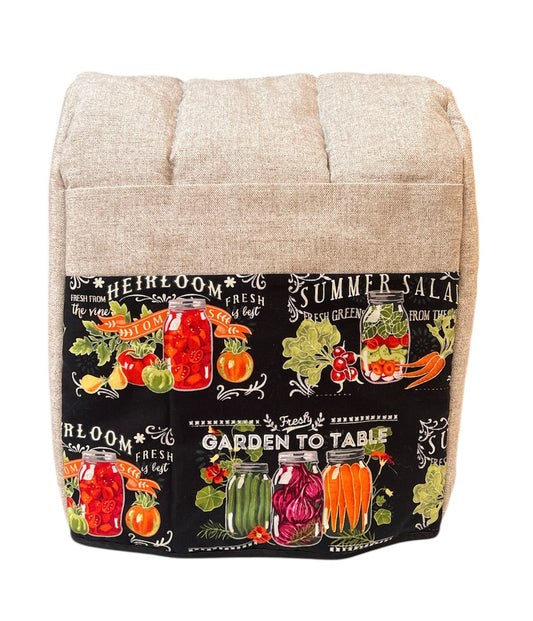 Funda beige salad jar sesgo negro