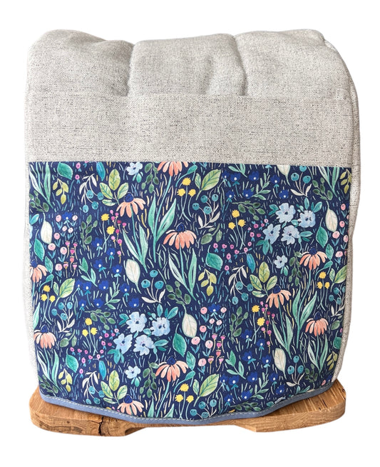Funda gris floral azul