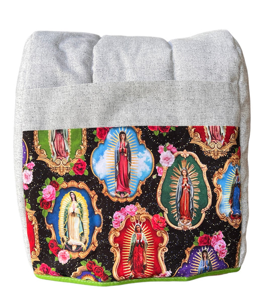 Funda gris Virgen sesgo verde