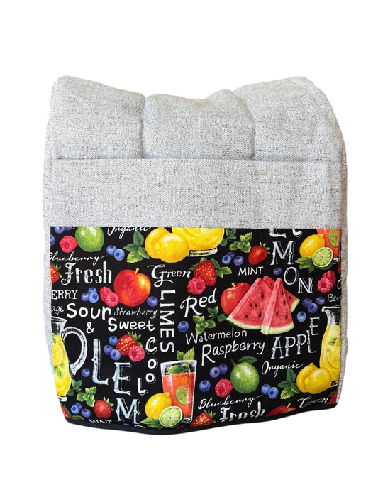 Funda Limonada lona gris sesgo negro