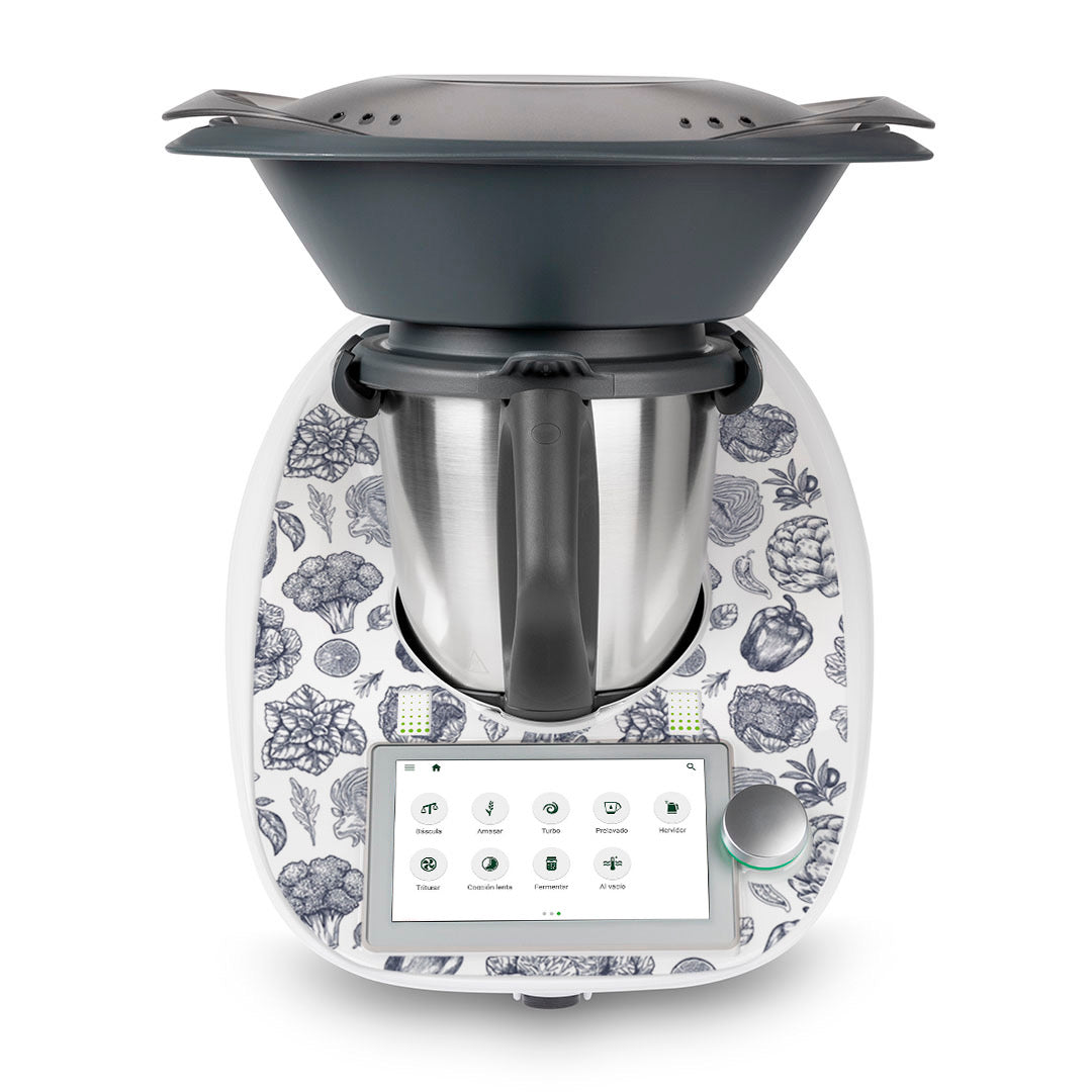 Vinilo verduras blanco y negro T6