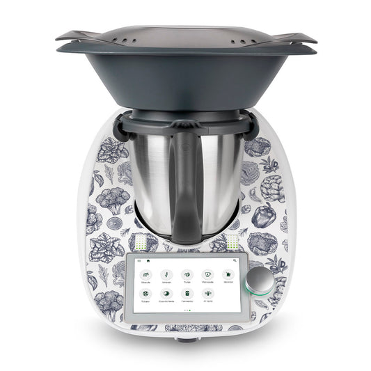 Vinilo verduras blanco y negro T6